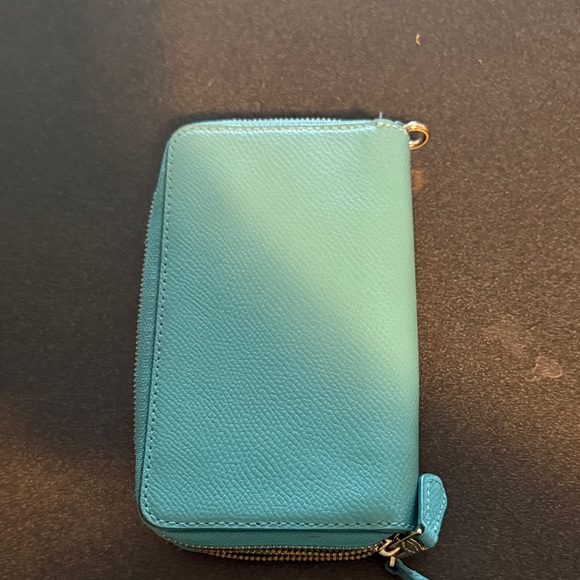 Coach Zip-Around Wallet in Turquoise Blue - Picture 4 of 4